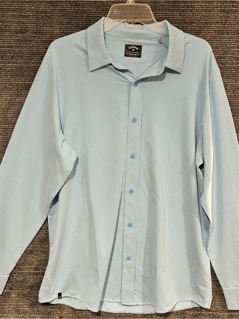 Callaway Premium Men’s Light Blue Long-Sleeve Button-Up Shirt Sz L